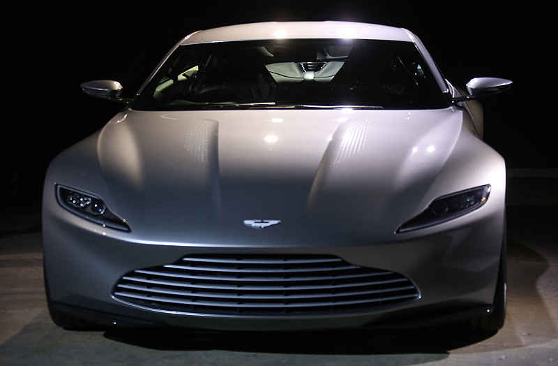Aston Martin DB10 is revealed at the announcement for the new James Bond film. (AP)