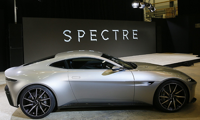An Aston Martin DB10 car is seen during an event to mark the start of production for the new James Bond film. (Reuters)