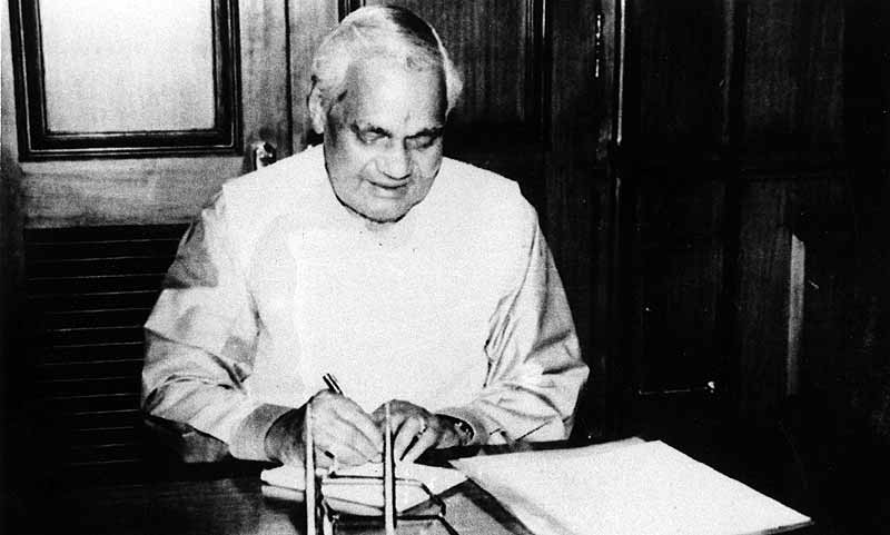 3. Atal Bihari Vajpayee was a statesman who was accepted by politicians across the spectrum of ideologies, and in the process he pulled the BJP away from being a virtual untouchable, due to its rightist leanings stemming from the demolition of the Babri masjid, to one that allies could do business with, that ultimately lead to the creation of the NDA. (Express Archive)