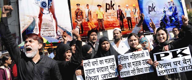 Pk protest, pk banned, aamir khan, protest against pk, anti pk protest