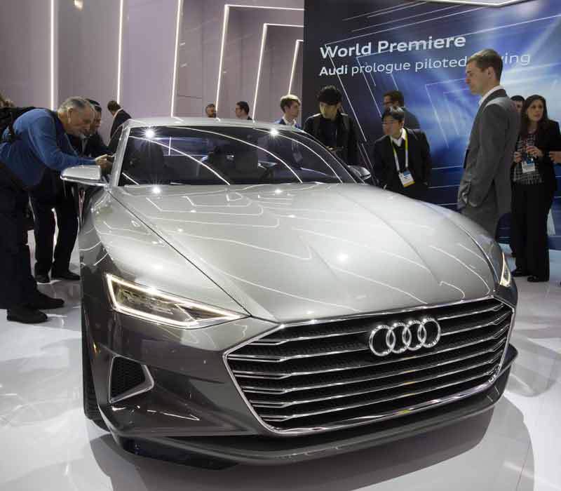 The Audi Prologue piloted driving concept car is displayed after being unveiled at the 2015 International Consumer Electronics Show (CES) in Las Vegas, Nevada. (Reuters)