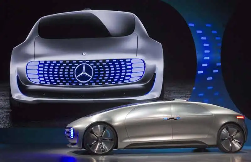 The Mercedes-Benz F015 Luxury in Motion autonomous concept car arrives on stage during the 2015 International Consumer Electronics Show (CES) in Las Vegas, Nevada. (Reuters)