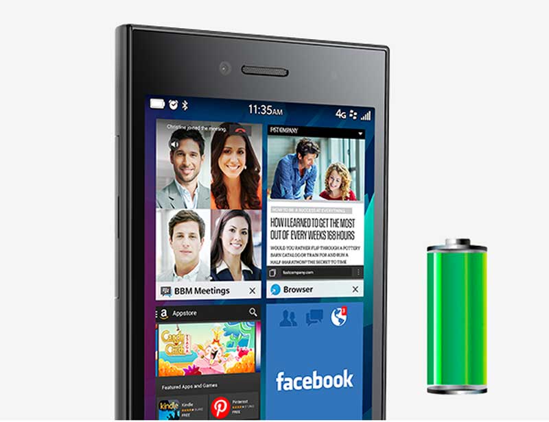 3. Battery: Unlike most smartphones, Blackberry promises up to 25 hours of heavy use and ensures that the BlackBerry Leap will power through even your most demanding day.