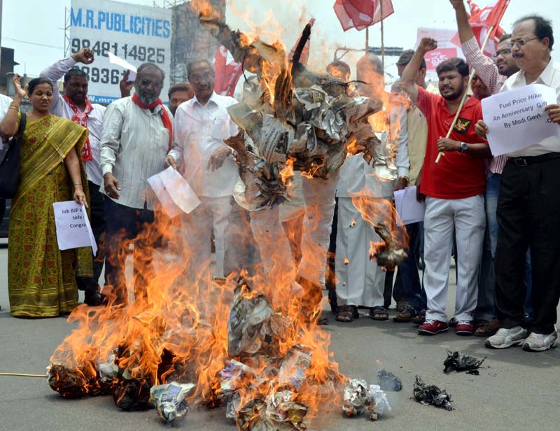Protests against petrol price hike