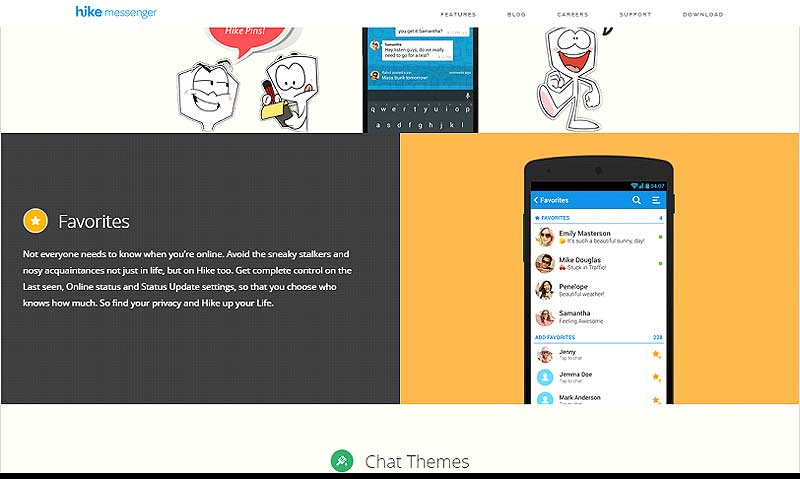 hike messanger features