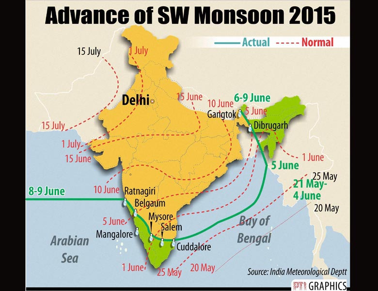 Advance of South-West Monsoon 2015.