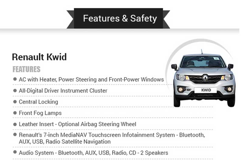 4. Not only is it being offered at a competitive price point, the Renault Kwid has introduced many-segment firsts that are extremely also very competitive, especially considering the range of features offered by the zippy little French car.
