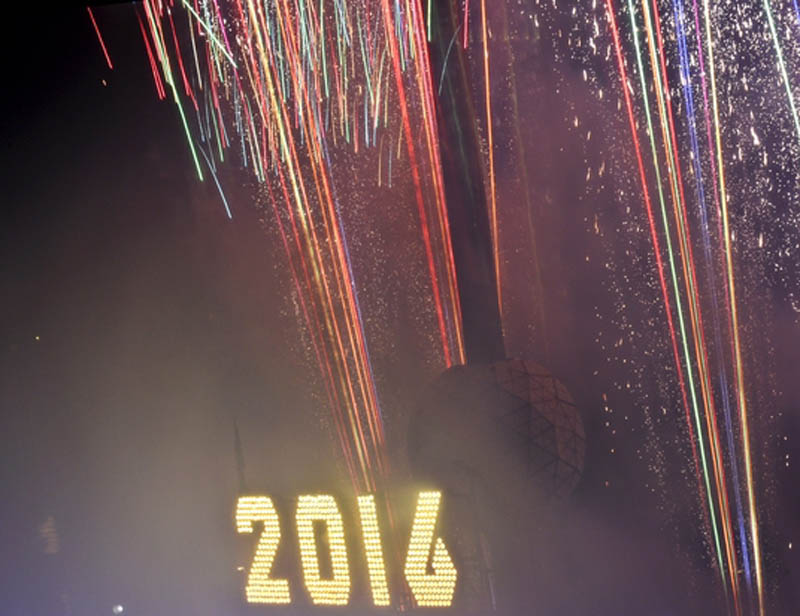 1. Fireworks exploded at the Times Square Ball after it was dropped to signal the start of the new year in the Manhattan borough of New York. (Reuters photo)