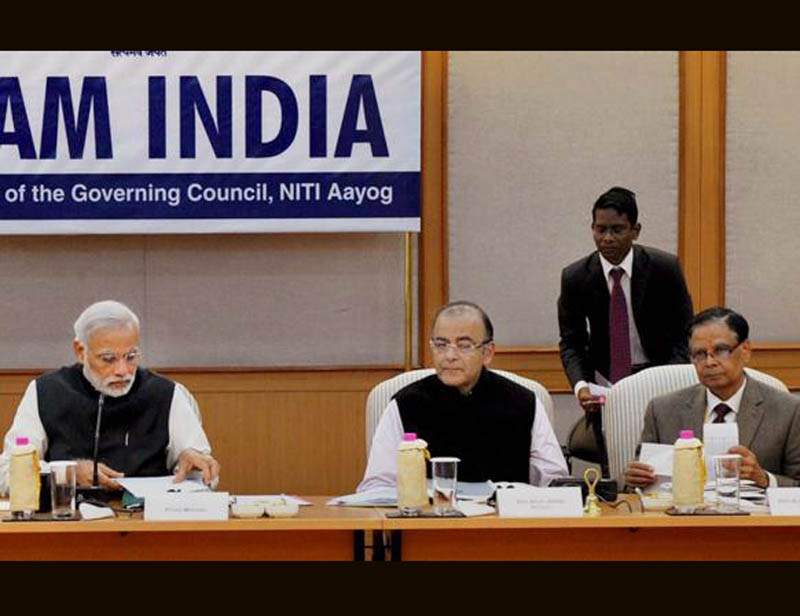 9. In the course of its first year, NITI Aayog has set a new benchmark for cooperative federalism in which the Union and states work together as equals, as part of Team India. (PTI photo)