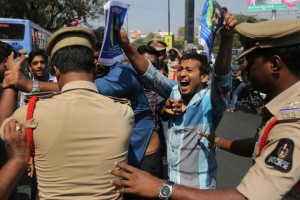 Every time we try to take out a peaceful demonstration, we are beaten up, ill treated and attacked. This video is a proof," said JNU Students Union Vice President Shehla Rashid Shora. (AP)