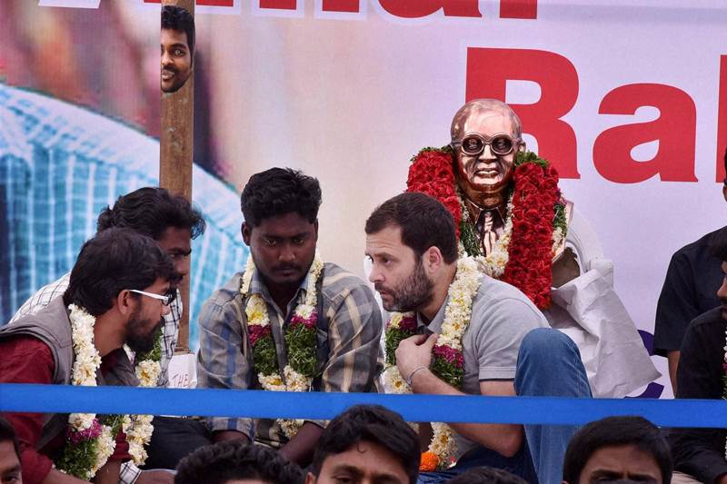 rahul gandhi, rahul gandhi hunger strike, rahul gandhi hyderabad university visit, rahul gandhi hyderabad fast, rahul gandhi on rohith vemula suicide, rahul gandhi candle demonstration, rahul gandhi politics, bjp on rahul gandhi strike, rohith vemula suicide news, rothith vemula birthday strike, rahul gandhi slammed by BJP
