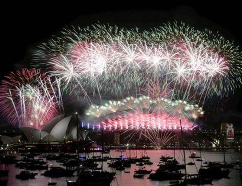 9. Fireworks exploded over the Sydney Opera House and Harbour Bridge as Australia's largest city ushered in the new year. (Reuters photo)