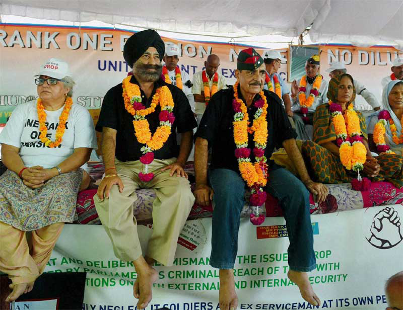 The government's OROP order said that the payment of arrears and revision of pension under One Rank One Pension is to be made by the Pension Disbursing Authorities in four instalments, except for family pensioners and pensioners in receipt of gallantry awards who will be paid arrears in one instalment. The government had in November last year taken the decision to implement OROP scheme, “fulfilling” the long standing demand of defence personnel after 42 years. The move will benefit over 18 lakh ex-servicemen and war widows. (AP)