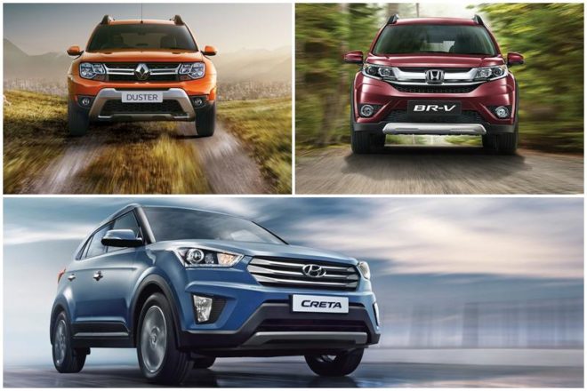 Honda BRV - the country's first seven-seater compact SUV - was finally launched in the Indian market on April 5, 2016 in the price range of Rs 8.75 lakh - Rs 12.90 lakh (ex-showroom, Delhi). The Honda BRV is based on the extended Brio platform on which the Mobilio too is built, and both the vehicles also share engines - 1.5-litre i-VTEC petrol & i-DTEC diesel. Now that the Honda BRV has already been launched, we compare its specification, dimensions, prices & mileage with its two close rivals - Hyundai Creta and Renault Duster.