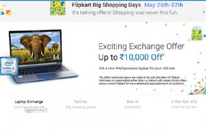  Flipkart's 'Big Shopping Days sale' will be on from 25th May to 27th . Citibank debit and credit card customers will get 10 percent cashback on several of the products on offer. (Flipkart)