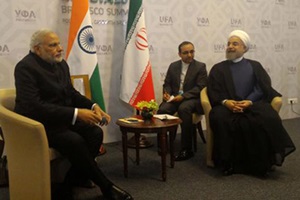 PM Narendra Modi with Iran’s President Hassan Rouhani. (Source: IE)
