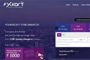 Fxkart.com, an online aggregator of RBI-licensed foreign exchange dealers, is looking at raising around $ 5 million from private equity or venture capital funds. (Image Source: Website)