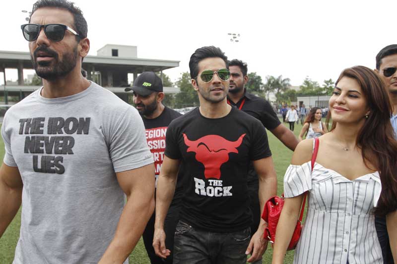 Varun Dhawan, John Abraham, Jacqueline Fernandez, Dishoom, Dishoom promo, Dishoom news, Dishoom Ahmedabad