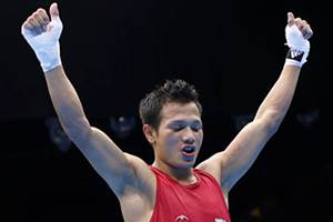 The Asian Games gold medallist and World championship bronze medallist won a unanimous 3-0 points decision from the judges as he beat Sipal Onder of Turkey in the pre-quarterfinals at the Riocentro Pavilion on Friday. (Reuters)