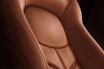  The leather seats on the Nissan GT-R have a good balance of comfort and side bolstering while attacking corners 