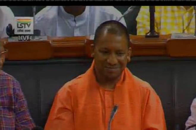 Yogi Adityanath speaking Lok Sabha today. (ANI)