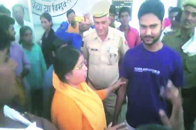 In the video, the Sadhvi is seen telling Yadav, "The entire country is with you. If we will not do such things in our country than who else will. (IE)
