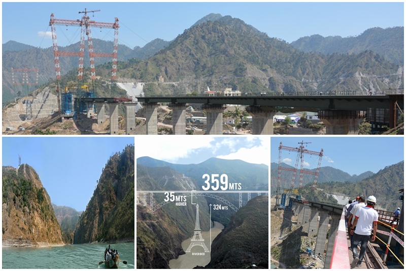 Chenab bridge, Chenab bridge images, Chenab bridge project details