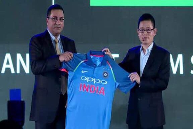 indian cricket team new jersey, indias new jersey, bcci, new cricket jersey, india new jersey images, india new jersey, oppo, oppo india sponsor
