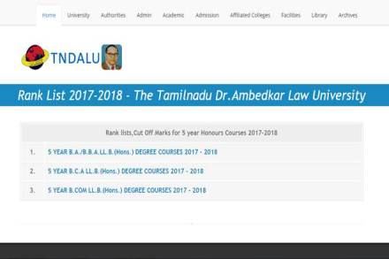 TNDALU admission 2017, TNDALU Rank list, TNDALU cut-offs, TNDALU LLB, results at tndalu.ac.in, tndalu.ac.in
