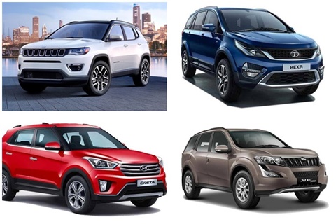 Jeep Compass vs Hyundai Creta vs Mahindra XUV500 vs Tata Hexa: design, specs, features, price