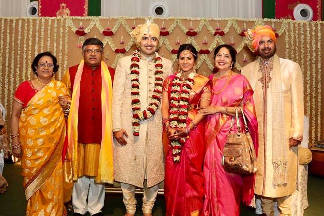 rs prasad daughter wedding, ravi shankar prasad daughter gets married, ravishankar prasad daughter, marriage of ravi shankar prasad daughter, ravi shankar prasad daughter aditi, aditi wedding,