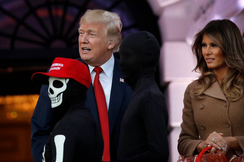 halloween halloween 2017, donald trump, melania trump, halloween at white house, halloween 2017 at white house, donald trump celebrates halloween