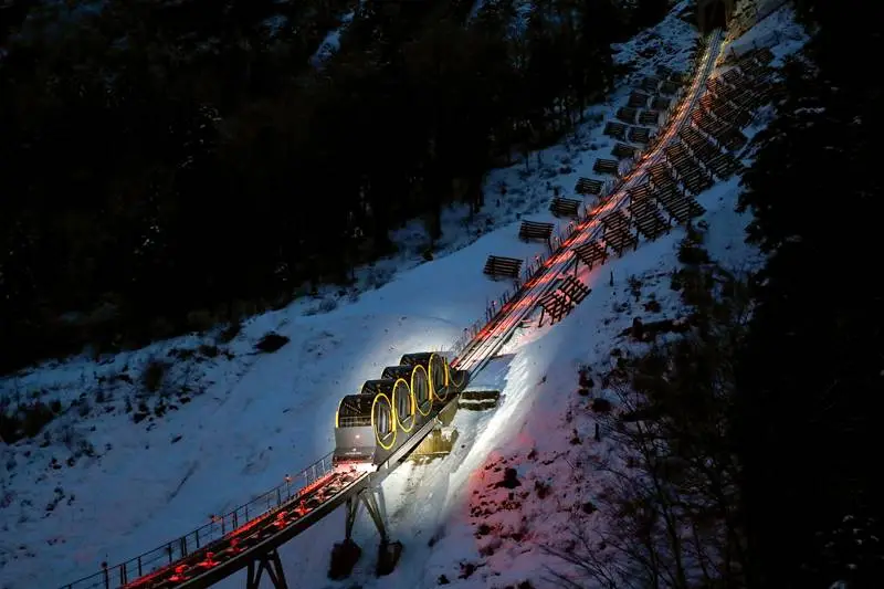 Switzerland, funicular railway, steepest funicular railway, Schwyz-Stoos, Stoos, carriages, train, passengers, swiss train, swiss valley, world news