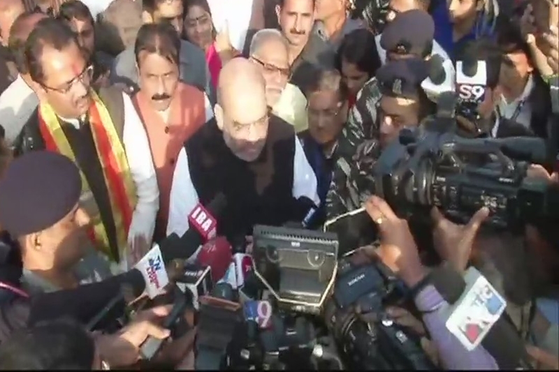 BJP President Amit Shah cast his his vote in Ahmedabad's Naranpura. During the election campaign, Shah led several rallies in the state, launching severe attacks on the Congress, BJP's major rival in the state. (Source: ANI)