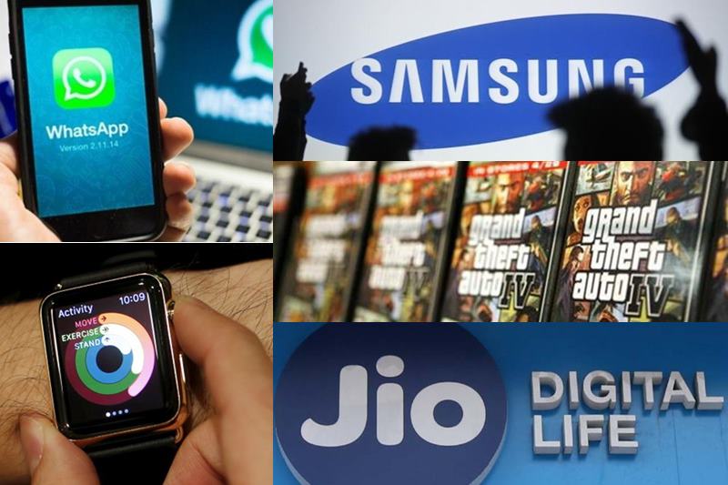 Yahoo, most searched tech terms, most searched tech terms in india, yahoo most searched tech terms, Whatsapp, Reliance Jio, GTA, Smartwatches, Jio, reliance Jio, Redmi, Grand Theft Auto, GTA, Samsung mobile, Samsung, mobile, Nokia 6, Samsung j7, Clash of Clans, Oppo mobile
