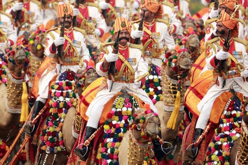 India celebrates Republic Day on January 26, highlighted by a march past by different branches of the military as well as a display of arms and missiles. (AP Photo)
