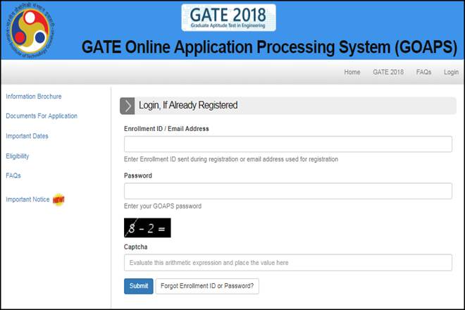 gate 2018, gate 2018 admit card, gate.iitg.ac.in, gate 2018 admit card date, IIT Guwahati, Graduate Aptitude Test in Engineering, GATE, GATE 2018 schedule, GATE 2018 exam date, GATE 2018 important dates, GATE 2018 dates, education news