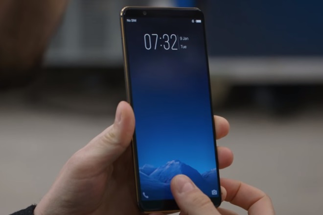 Vivo has equipped the phone with an ultrasonic sensor under the display that reads any physical contact with the display to unlock the device. (Source: The Verge)