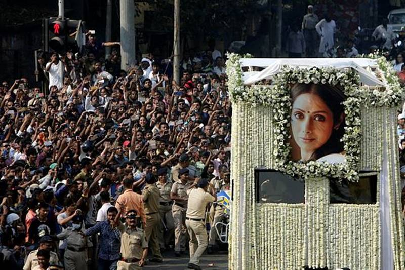 IN PICS | Sridevi funeral: Huge number of fans, Bollywood bigwigs pay last respects to legendary Bollywood actress