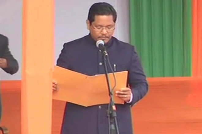 Meghalaya swearing-in, Meghalaya swearing-in live, Meghalaya cm swearing-in live, Meghalaya CM, Meghalaya government, new cm of meghalaya, conrad sangma, meghalaya, conrad sangma wife, pa sangma, north east elections 2018, congress ruling states in india, latest news in meghalaya, mukul sangma, meghalaya, meghalaya election, meghalaya result, meghalaya election result, election result, tripura