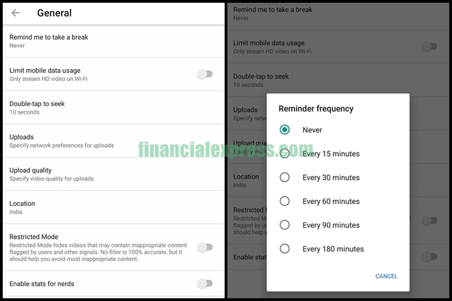 In the new updated version of YouTube, you can schedule a custom timer to take a break from the online world.