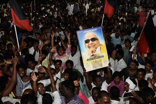 M Karunanidhi burial