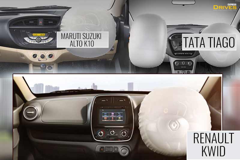 2018 Renault Kwid gets an airbag on the top variants while Tata Tiago gets two including an additional one for the front passenger. Last, the Maruti Suzuki Alto K10 also gets an airbag on the top variants and the feature is not standard as it is a budget car.