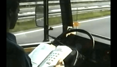 Video: Bosch testing self-driving vehicle in 1993! Man casually reads a book while the van drives itself
