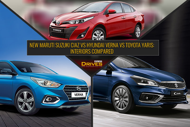 The midsize sedan segment in India has some worthy players like the Toyota Yaris, Hyundai Verna and the Maruti Suzuki Ciaz. Out of these, the Ciaz has recently received a facelift that makes it challenge the likes of its rival better than before. There are many customers out in the market that prefer cabin space and comfort over anything else. For this reason, in the the next few slides, we have compared the interiors of these three sedans for you to know which car has the best interiors and why!