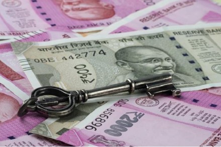 New Indian Rupees Currency with a Key