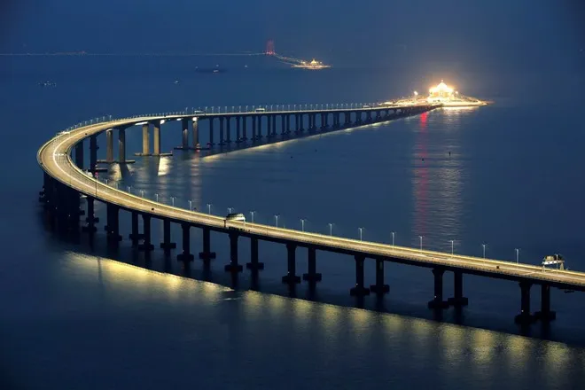 World's longest sea bridge inaugurated in China
