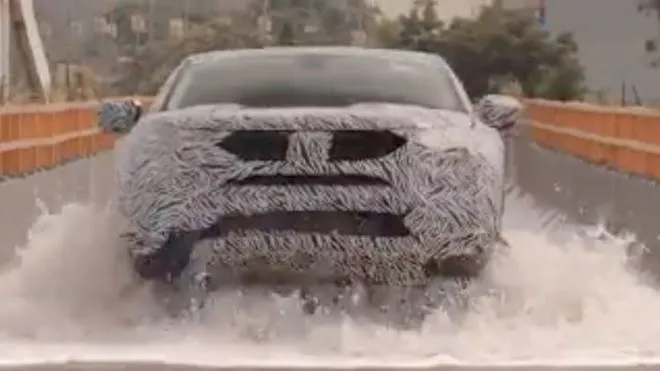 Tata Harrier undergoing water wading test