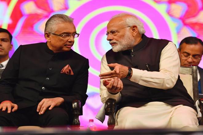 The two leaders met here on the sidelines of the 15th Pravasi Bharatiya Divas. (Twitter)