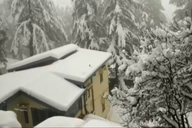 Shimla after snowfall on Tuesday night (ANI)